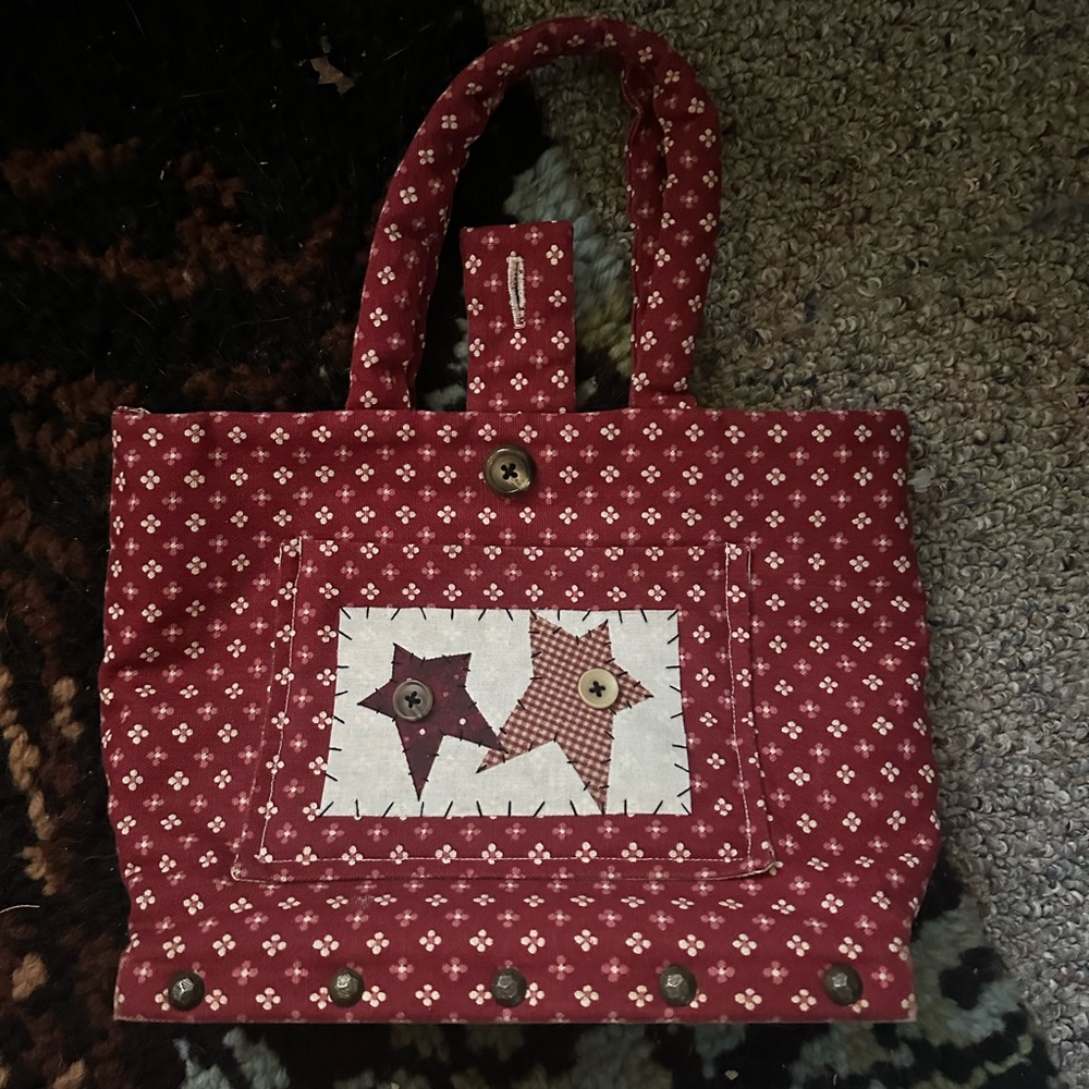 Embroidered Red Star Bag